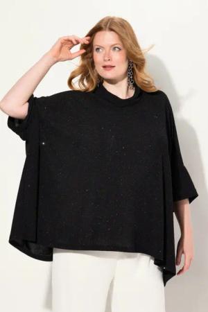 Ulla Popken T-Shirt Shirt oversized Glitzer-Effekt