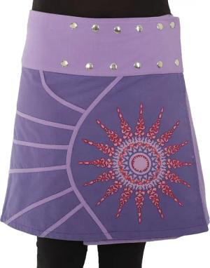 PUREWONDER Wickelrock Damen Rock mit Mandala-Blume