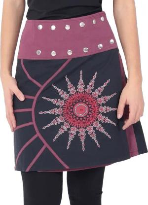 PUREWONDER Wickelrock Damen Rock mit Mandala-Blume