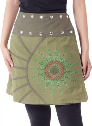 PUREWONDER Wickelrock Damen Rock mit Mandala-Blume