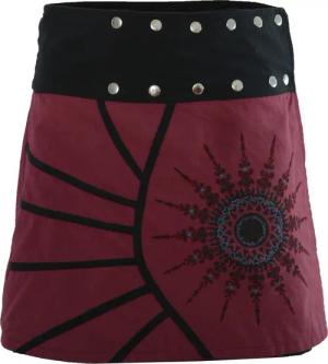 PUREWONDER Wickelrock Damen Rock mit Mandala-Blume