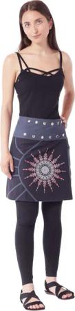 PUREWONDER Wickelrock Damen Rock mit Mandala-Blume