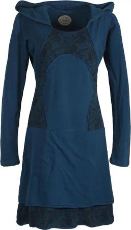Vishes Jerseykleid Langarm Lagenlookkleid mit Zipfelkapuze