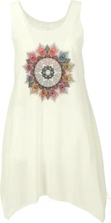 Guru-Shop Midikleid Minikleid mit farbigem Ethnodruck