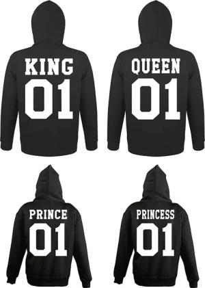 Couples Shop Kapuzenpullover King Queen Prince