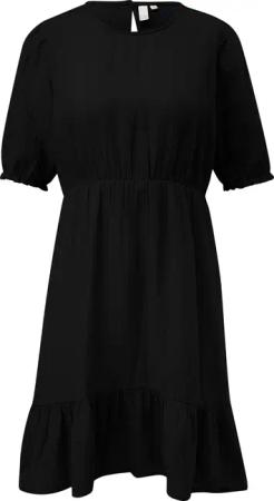 QS Minikleid Kurzes Baumwoll-Kleid mit Raffungen