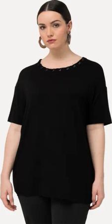 Ulla Popken T-Shirt T-Shirt Ösen Zierband