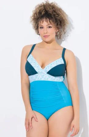 Ulla Popken Badeanzug Badeanzug Patchlook Softcups