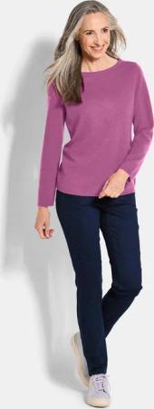 Kaschmirpullover mit U-Boot Ausschnitt - beere - Gr. 42 von Goldner Fashion