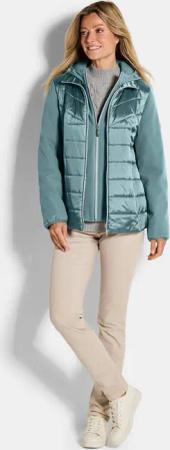 Steppjacke mit Ärmeln aus Softshell - graugrün - Gr. 23 von Goldner Fashion