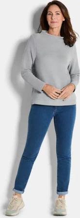 Ottoman-Sweatshirt mit Turtleneck - grau - Gr. 46 von Goldner Fashion