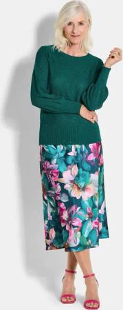 Eleganter Pullover mit Pailletten - smaragd - Gr. 24 von Goldner Fashion
