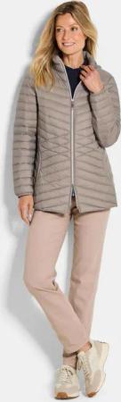 Daunenjacke mit femininer Steppung - taupe - Gr. 48 von Goldner Fashion
