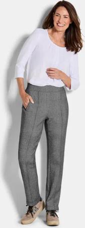 Hose CARLA mit Fischgrätmuster - schwarz - Gr. 24 von Goldner Fashion