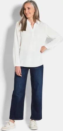 Schlupfbluse aus reiner Viskose - weiß - Gr. 40 von Goldner Fashion