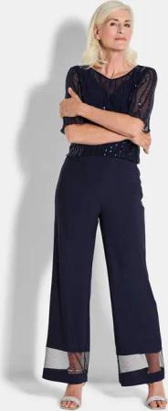 Hose VERA mit Mesh-Einsätzen - marine - Gr. 26 von Goldner Fashion