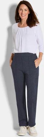 Hose CARLA mit Fischgrätmuster - marine - Gr. 22 von Goldner Fashion