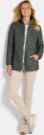 Daunenjacke mit femininer Steppung - khaki - Gr. 38 von Goldner Fashion