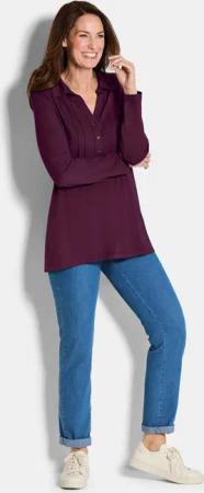 Tunika aus Viskose-Jersey - bordeaux - Gr. 54 von Goldner Fashion