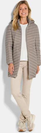 Daunenmantel mit femininer Steppung - taupe - Gr. 40 von Goldner Fashion