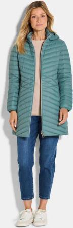 Daunenmantel mit femininer Steppung - graugrün - Gr. 20 von Goldner Fashion