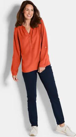 Bluse aus reiner Viskose - terrakotta - Gr. 50 von Goldner Fashion
