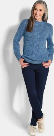 Strickpullover mit Zopfstrick - blau / gemustert - Gr. 25 von Goldner Fashion