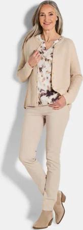 Strickjacke aus reiner Baumwolle - beige - Gr. 52 von Goldner Fashion