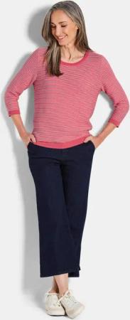 Strickpullover aus Baumwolle - koralle / gemustert - Gr. 50 von Goldner Fashion