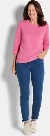 Strickpullover mit Pünktchenmuster - pink - Gr. 46 von Goldner Fashion