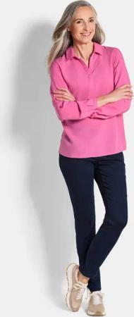 Schlupfbluse aus reiner Viskose - pink - Gr. 52 von Goldner Fashion