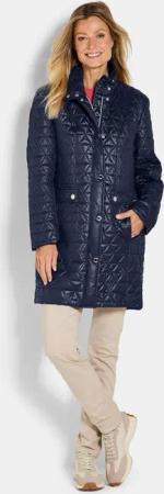 Stepp-Kurzmantel mit Stehkragen - marine - Gr. 52 von Goldner Fashion