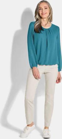 Elegante Bluse aus Chiffon - petrol - Gr. 24 von Goldner Fashion