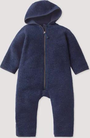 hessnatur Baby Wollfleece Overall aus Bio-Merinowolle - blau - Größe 98