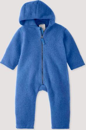 hessnatur Baby Wollfleece Overall aus Bio-Merinowolle - blau - Größe 98