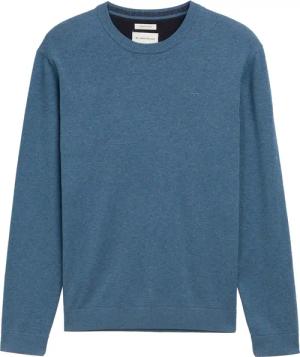 TOM TAILOR Herren Basic Strickpullover aus Baumwolle, blau, Meliert, Gr. M