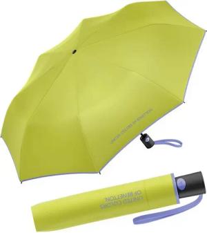 United Colors of Benetton Taschenregenschirm Mini Automatik FS 2023 - dark citron, leuchtende Modefarben mit kontrastreichem Saum