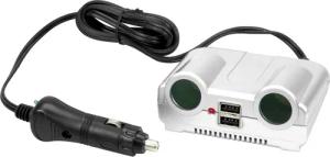 Cartrend Zigarettenanzünder-Verteiler 2-Fach Zigarettenanzünder-Verteilerstecker mit USB