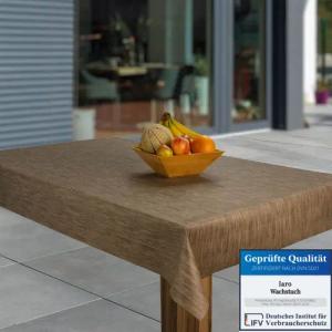 laro Tischdecke Wachstuch-Tischdecken Abwaschbar Leinenoptik Beige