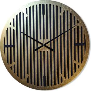 ORNAMENTI Wanduhr Gold-schwarz,groß,moderne Wanduhr,geometrisch,Lamellen,minimalistisch (Dekorative, hingucker