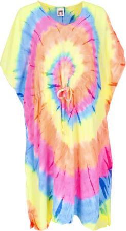Guru-Shop Midikleid Mittellanger Batik Boho Kaftan,