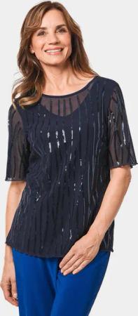 GOLDNER T-Shirt Mit funkelnden Pailletten besetztes