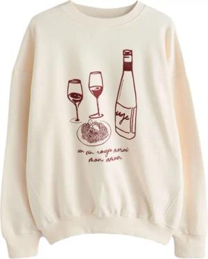 Next Sweater Rundhalssweatshirt mit Flockdruck-Grafik (1-tlg)