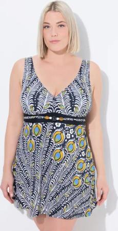 Ulla Popken Badekleid Badekleid Pfau Softcups