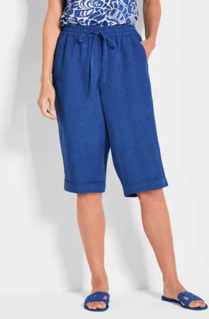 GOLDNER Schlupfhose Kurzgröße: Leinen-Bermuda CARLA