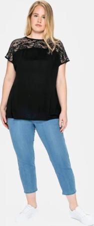 Sheego T-Shirt Spitzenshirt