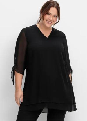 Sheego Klassische Bluse Chiffonbluse