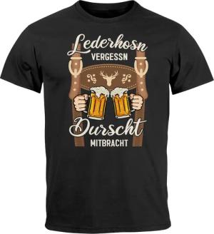 MoonWorks Print-Shirt Herren T-Shirt Trachtenshirt Lederhose
