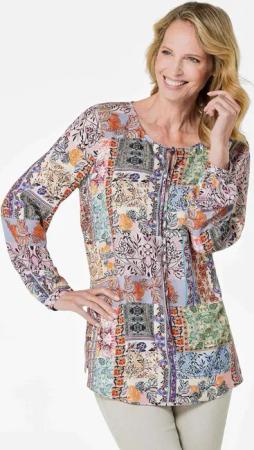 GOLDNER Schlupfbluse Kurzgröße: Druckbluse