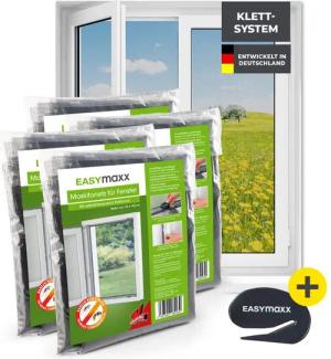 EASYmaxx Insektenschutz-Fensterrahmen Moskitonetz Insektenschutzgitter 110x130cm mit